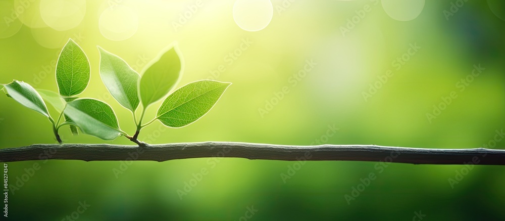 Aufkleber a tranquil green leaf surrounded by lush greenery in a garden the image features a copy space and na