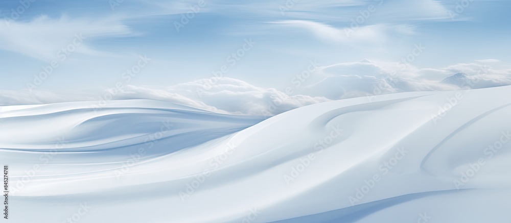 Poster A stunning winter backdrop showcasing a snow covered ground with a natural snow texture adorned with wind formed patterns on the snow surface Perfect for creative projects with copy space image