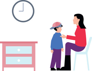 The girl is talking to the boy.