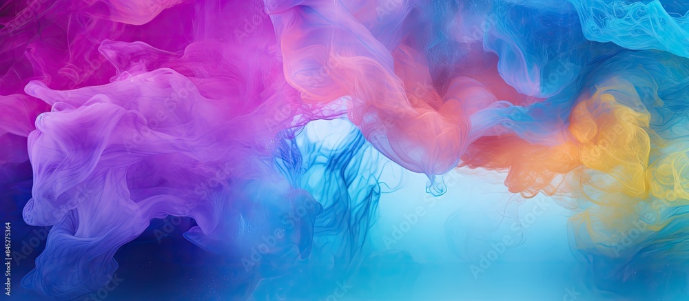 Poster an abstract background with vibrant dye in the water creating a visually stunning concept art and a 