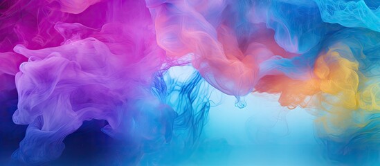 Fototapeta premium An abstract background with vibrant dye in the water creating a visually stunning concept art and a potential wallpaper with copy space image