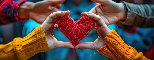 A close-up of hands forming a heart shape for International Day of Happiness, capturing joy and positivity, leaving space for text