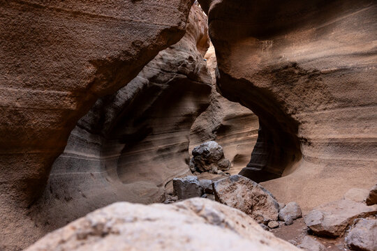 Cave of Barranco de Las Vacas at Gran Canaria, Spain