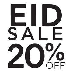 Eid Sale 20% 0ff typography