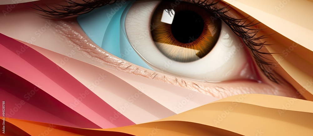 Fototapete trendy natural colors create a minimalist abstract background with geometric shapes and lines on col