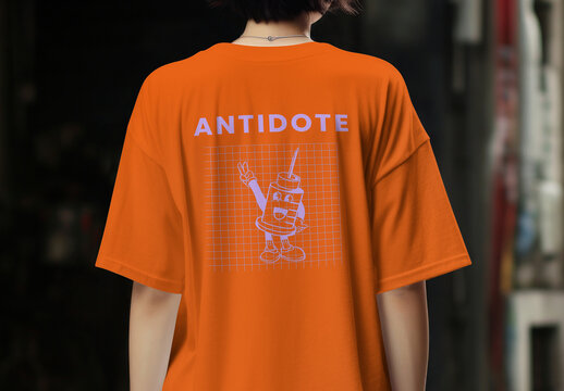 Person Wearing Oversized T shirt Mockup With Generative AI