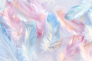 Colored gradient feather backgrounds close up