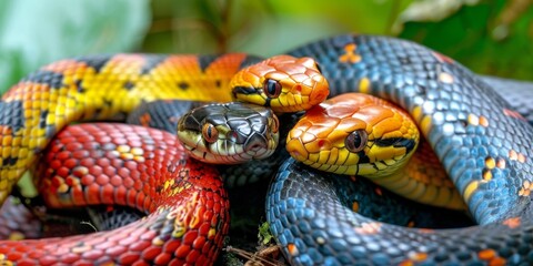 Fototapeta premium World Snake Day, 2025, Year of the Snake, Spring Festival, Chinese Zodiac, New Year, Animal World, Zoo, Animals Live in Harmony, Humans, Protect Animals, Wild Animals, Hobbies, Danger, Culture, Belief