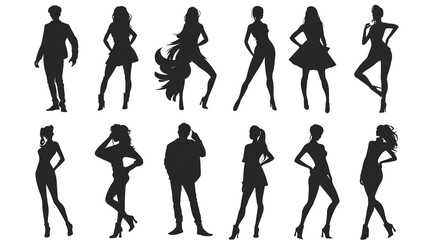 Fototapeta premium silhouettes of models