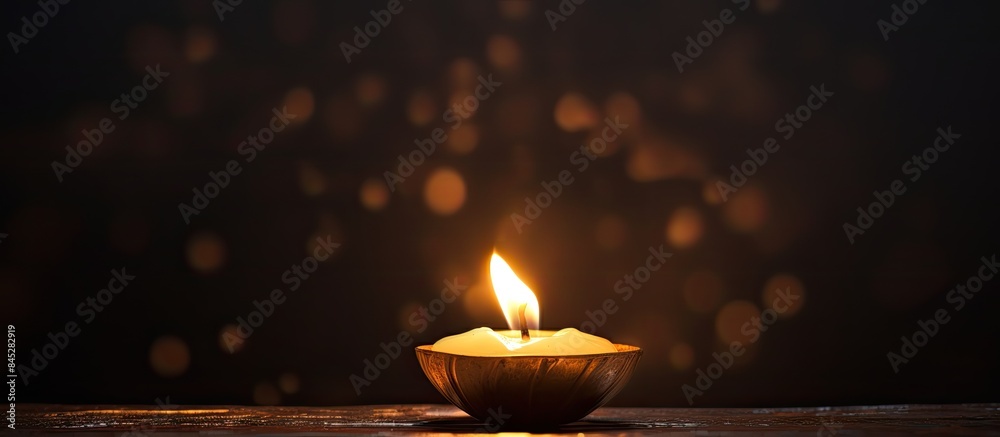 Poster a serene nocturnal image with flickering candlelight symbolizing religious devotion and providing a 