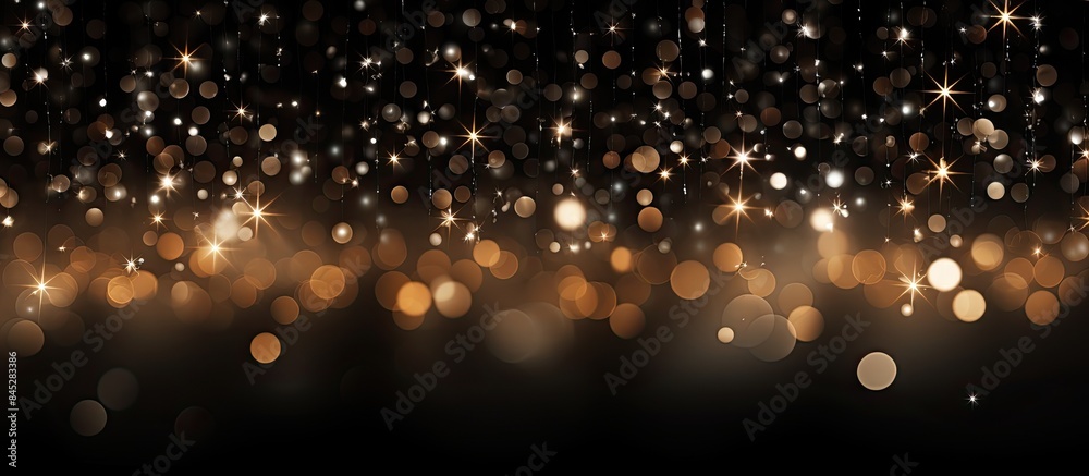 Poster a shimmering radiant backdrop against a black background adorned with sparkling lights ideal for new