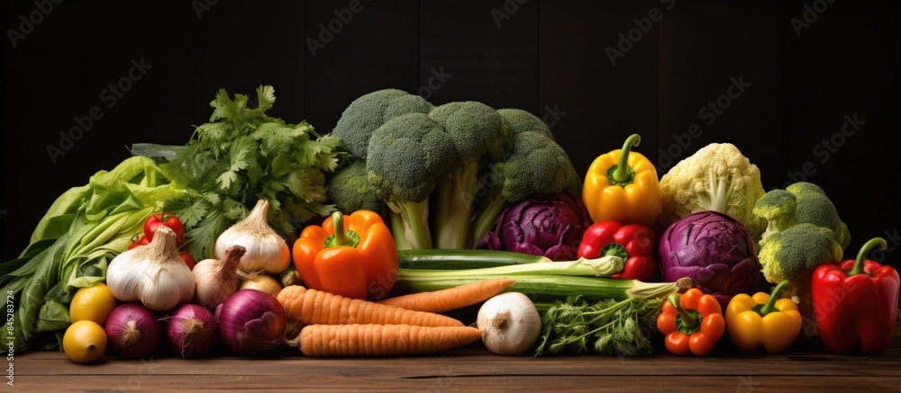 Poster an inviting display of fresh colorful and organic vegetables epitomizing the concept of healthy vege