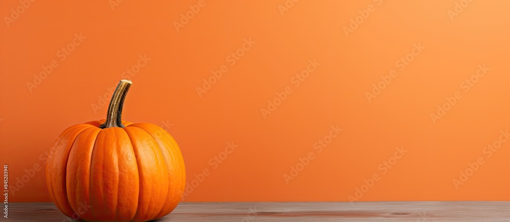Poster a minimal flat lay view of a halloween background decoration showcasing a jack o pumpkin face on an 