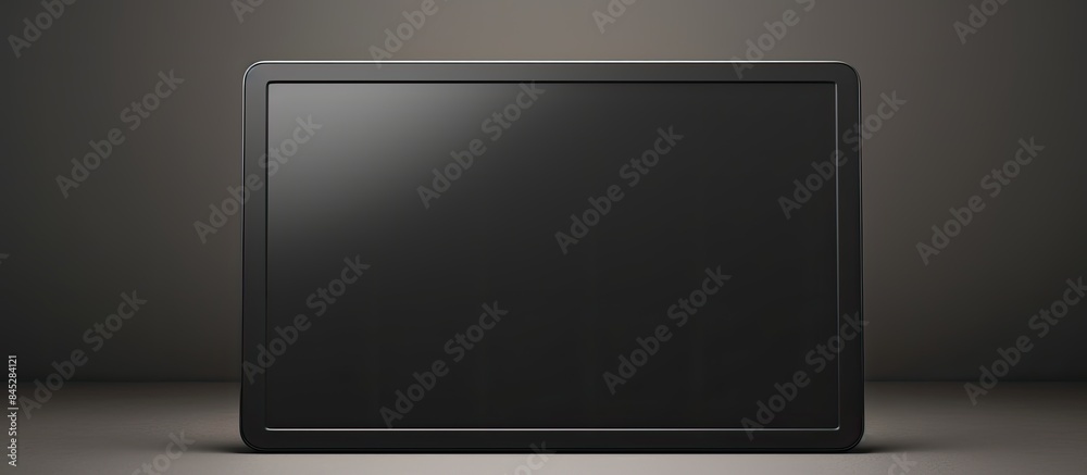 Fototapete a black empty tablet lies on a background providing copy space for adding text images graphics logo 