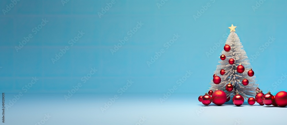 Aufkleber a minimal style new year greeting card featuring a creative composition of a christmas tree made fro