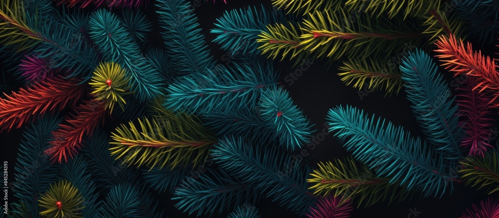Aufkleber colorful festive background made of fir tree branches capturing the essence of the christmas holiday
