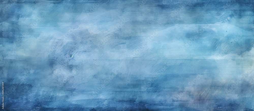 Aufkleber A close up view of an abstract grunge style blue watercolor background with a textured recycled paper effect perfect for decorative nature walls and surface mockups The image provides ample copy spac