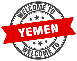Welcome to Yemen stamp. Yemen round sign