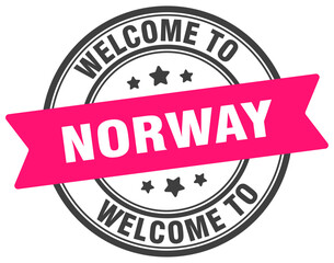 Welcome to Norway stamp. Norway round sign