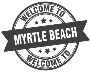 Welcome to Myrtle Beach stamp. Myrtle Beach round sign