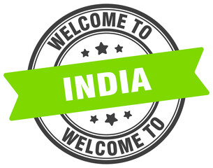 Welcome to India stamp. India round sign