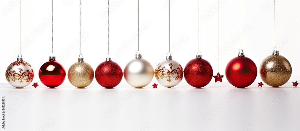 Leinwandbilder the christmas decoration equipment is set against a white background allowing for additional design 