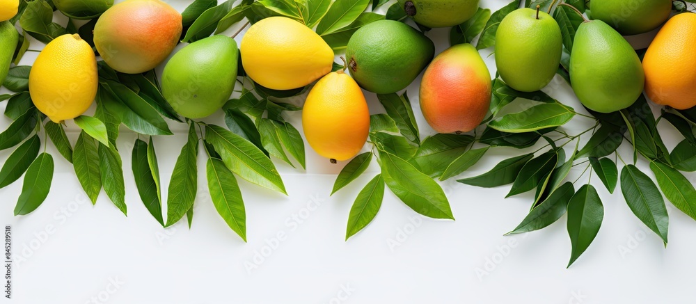 Poster a vibrant tropical fruit concept is depicted in a close up top down view of a visually appealing ass