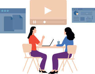 The girls are discussing business.