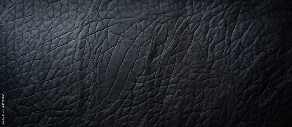 Leinwandbilder a detailed close up of a textured black leather surface appearing rough and abstract against a dark 