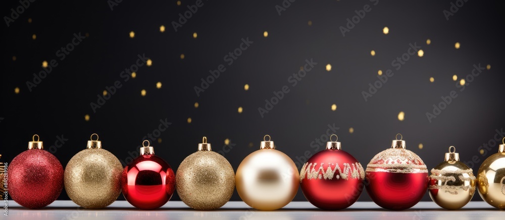 Leinwandbilder The Christmas decoration equipment is set against a white background allowing for additional design elements in the available copy space of the image