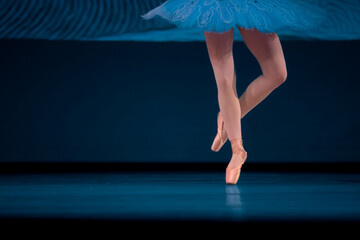 Closeup of ballerinas dancing on stage. © Ruslan