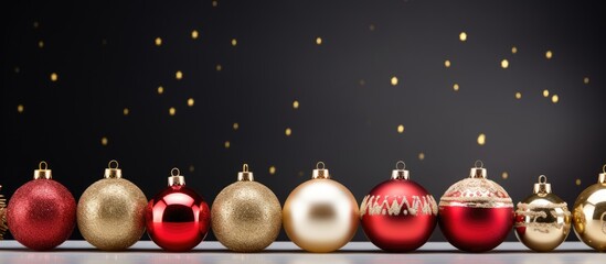 The Christmas decoration equipment is set against a white background allowing for additional design elements in the available copy space of the image