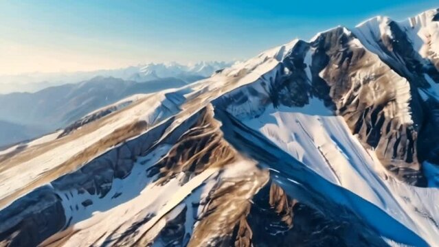 Beautiful landscape of snow mountain with forest background 4k virtual video background 
