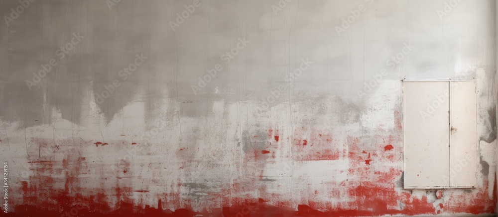 Poster the wall has a textured surface with half of it painted white and the other half painted red the apa