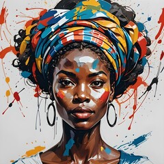 Colorful face of a woman
