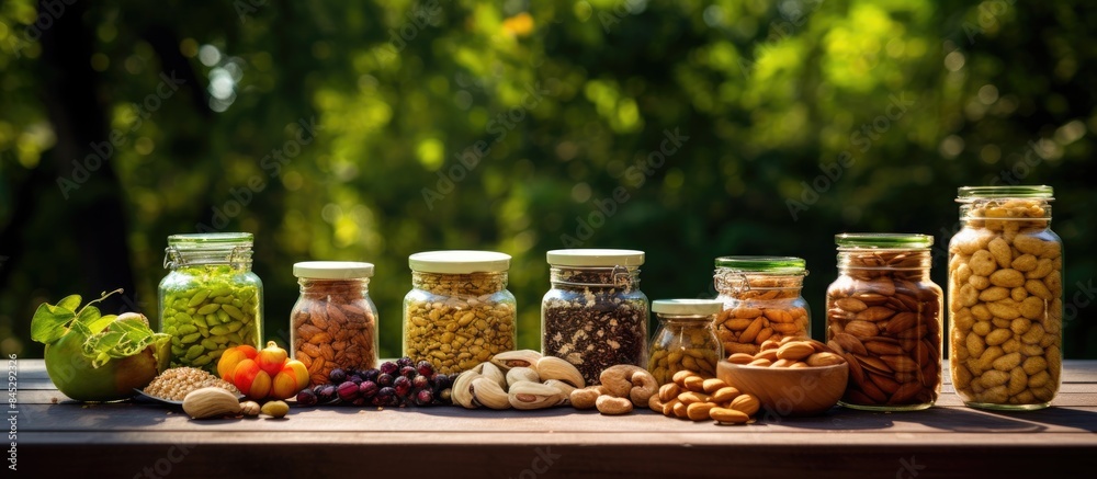 Poster there are various types of nuts including walnuts cashews and peanuts along with sunflower seeds and