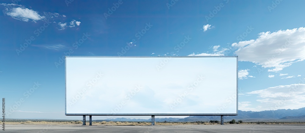 Poster a massive billboard dominates the sky its vacant area inviting the addition of text or images amidst