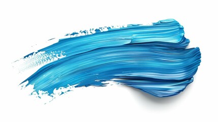 A blue brush stroke on a white background