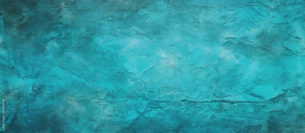 Aufkleber Abstract background with a textured turquoise decorative plaster or concrete It is an artistic stylized banner that provides copy space for adding text