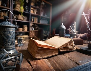 部屋に置かれた古い書物