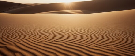 Naklejka premium Abstract golden sand dunes rippling patterns windswept texture