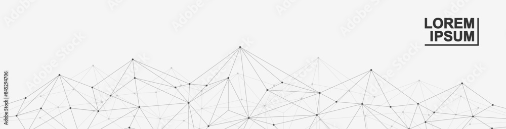 Poster global network connection website header or banner design. abstract background with connecting dots 