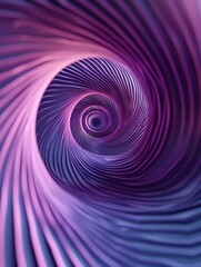 Fototapeta premium A closeup of the bottom view, a mauve and mint spiral background, creating an optical illusion that appears to be spinning or swirling