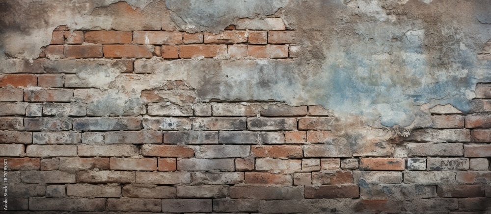 Fototapete an aged brick wall with a worn grungy surface serves as a vintage background the texture is rough sh