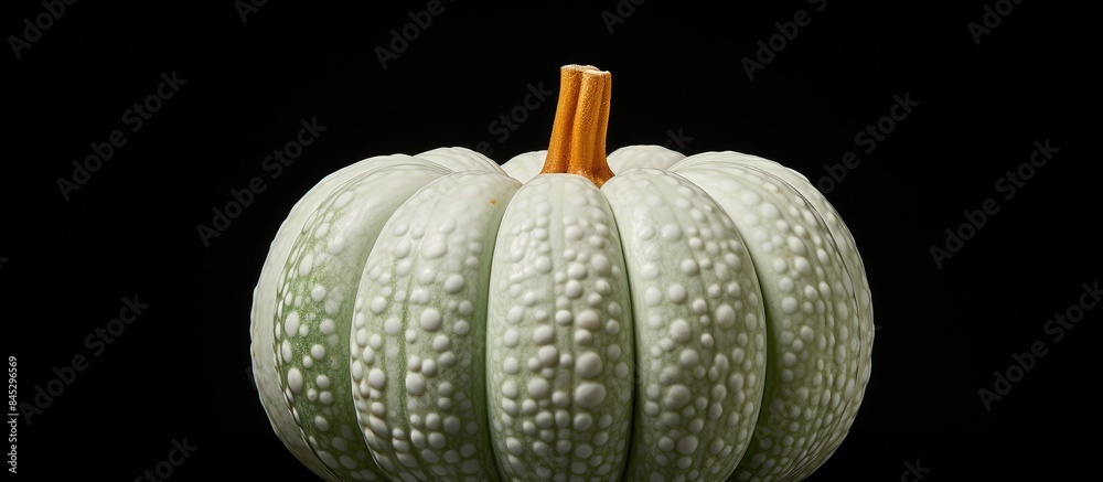 Aufkleber A decorative pumpkin with a white and green color scheme perfect for adding a touch of elegance and freshness to any autumn themed display Ideal for use as a copy space image