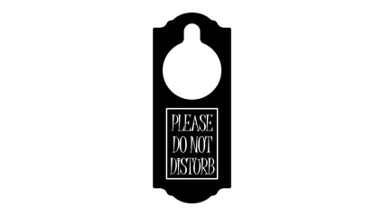 Please Do Not Disturb, Door Hanger, black  isolated silhouette