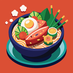 Delicious Japanese Food  A Variety of Sushi Sashimi Ramen Mixed Japanese Food Plate