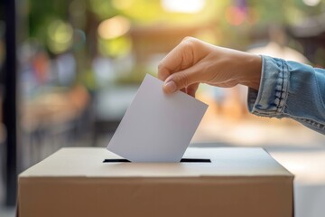 Hand Putting Ballot in Ballot Box