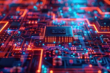 Obraz premium close up of electronic circuit board