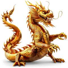 Fototapeta premium Clipart illustration of Chinese dragon on a white background. Suitable for crafting and digital design projects.[A-0002]